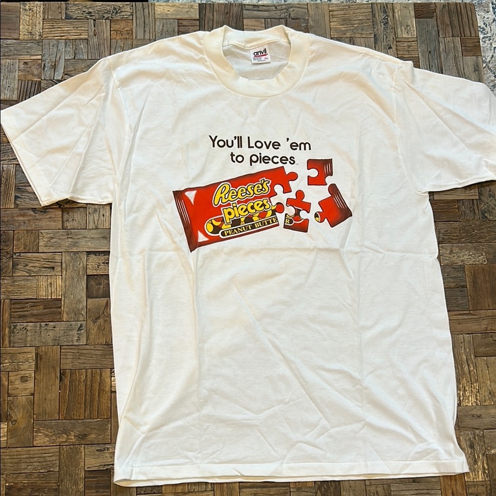 Reese’s Pieces Anvil Vintage Short Sleeve TShirt Unisex Size XL NEW